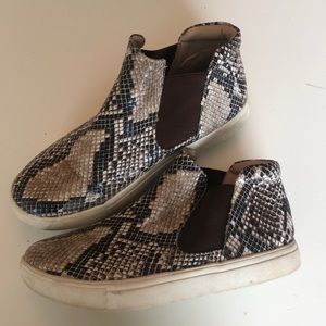Snakeskin booties